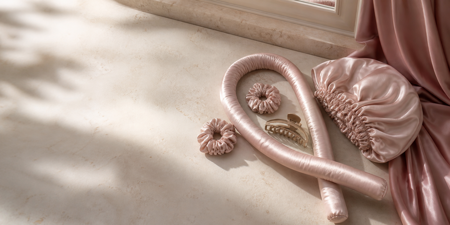 AURYELA Visual Concept eines Heatless-Curl-Sets in Rosé